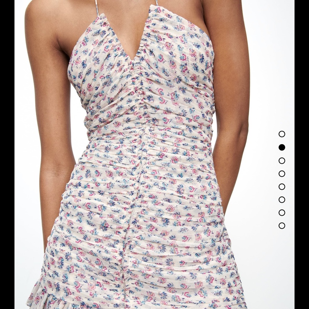 Metallic thread draped dress